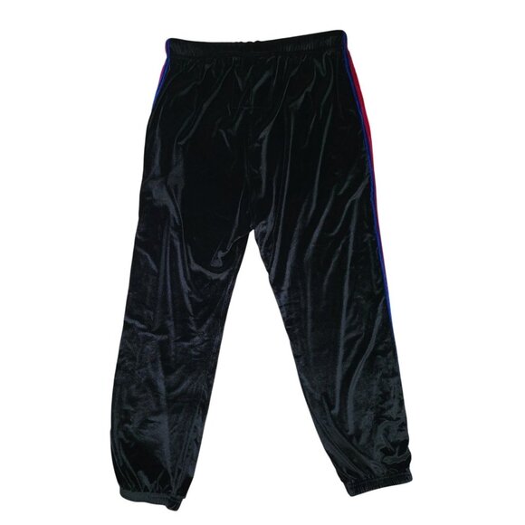 Aviator Nation Black Velvet 5 Stripes Track Pants Sweatpants Joggers Men's XL - Picture 2 of 7